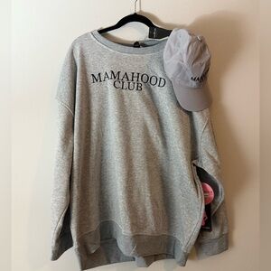 NWT Maternity “MAMA HOOD” Sweatshirt with matching hat